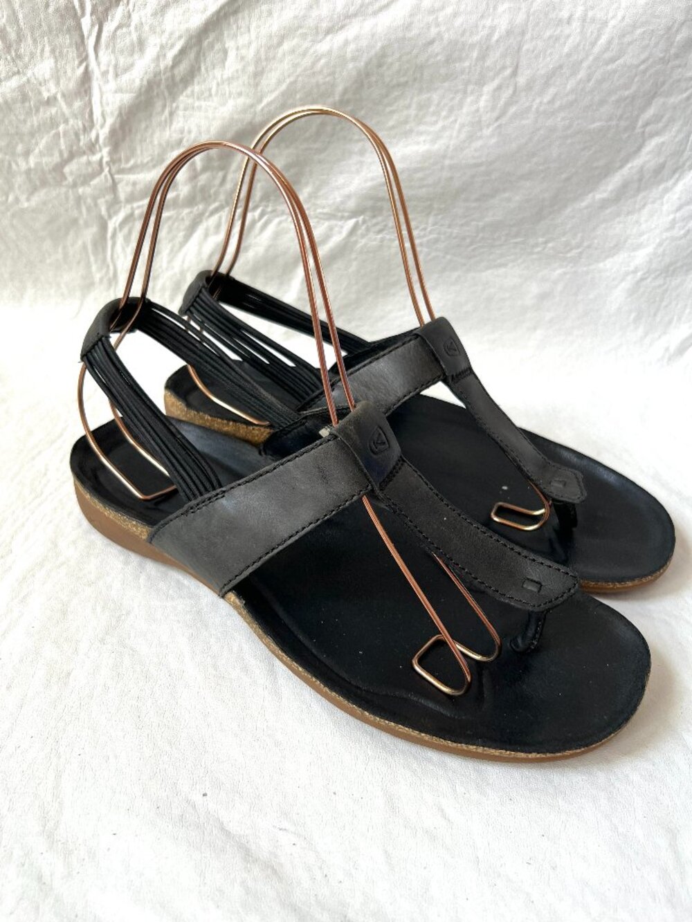 KEEN sandals black leather womens 10 Dauntless Posted slingback ankle strap
